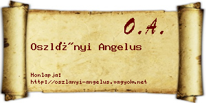 Oszlányi Angelus névjegykártya